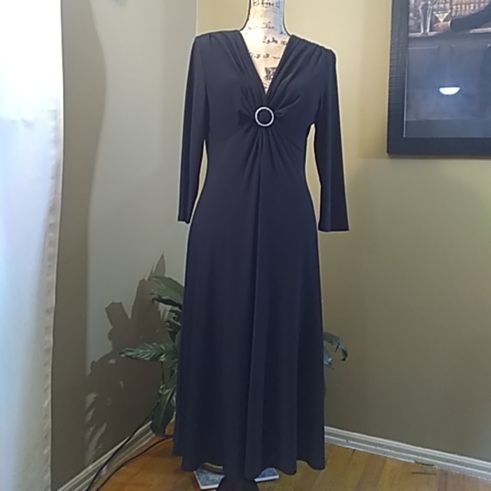 Evan Picone Black Dress with Embellishment